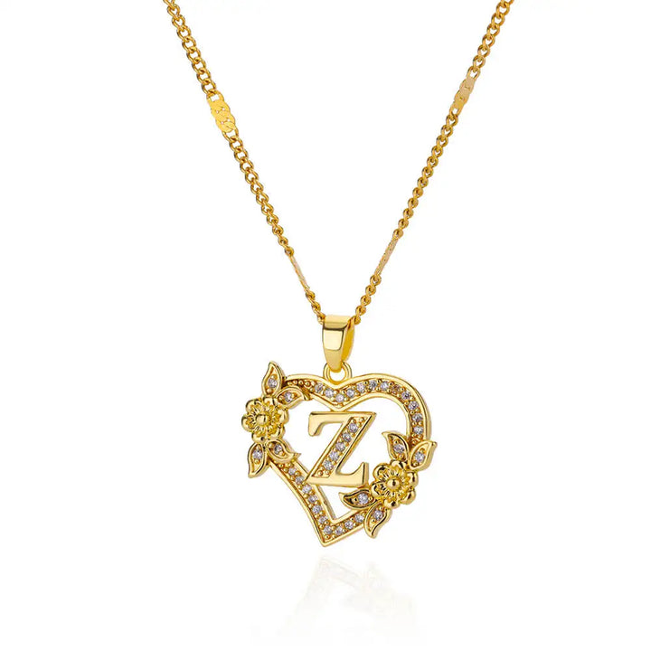 Initial Necklace with Zirconia